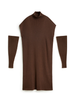 Платье с отстегивающимися рукавами WARM UP Brown