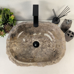 Каменная раковина из мрамора Erozy Grey EM-05560 (50*39*15) 0887 из натурального камня
