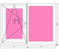 Пластиковое окно 850 х 1150 ТермА Эко + Москитная сетка