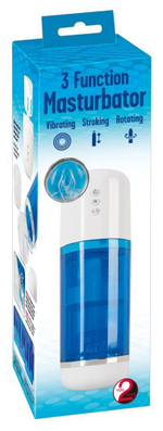 Автоматический мастурбатор-вагина 3 Function Masturbator (Цвет: синий с белым)