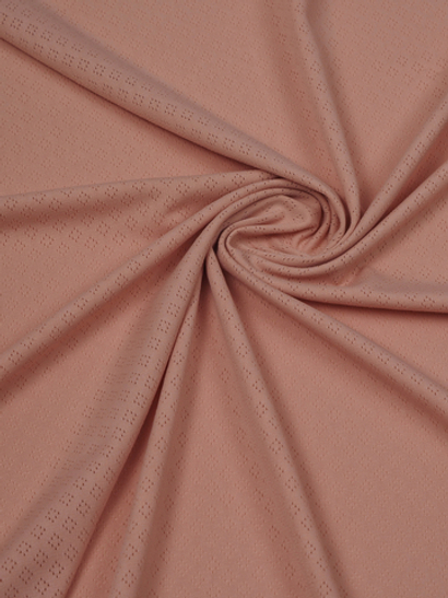 Микрофибра бельевая ажурная матовая эластичная коралловый миндаль