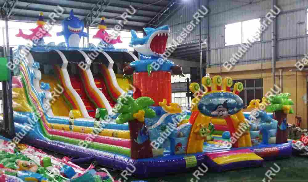 Коммерческий надувной батут "На морском дне" 15*7*8 м