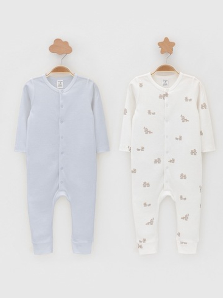 Комплект комбинезонов, Бело-голубой