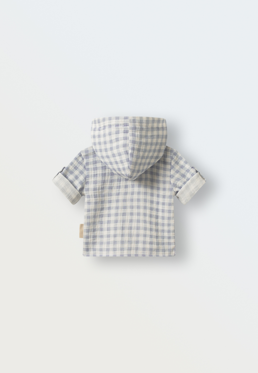 Рубашка с капюшоном (клетка синяя)