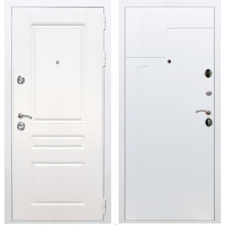 Входная металлическая белая дверь RеX (РЕКС) Премиум H белая ФЛ-243 силк сноу / ФЛ-246 силк сноу