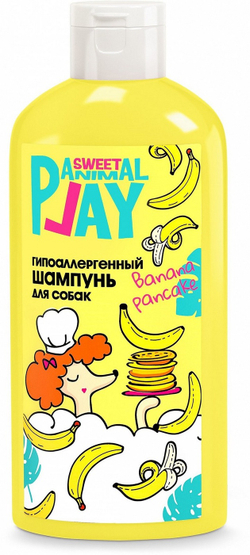 ANIMAL PLAY SWEET Шампунь для собак и кошек Банан гипоаллергенный 0,3 л