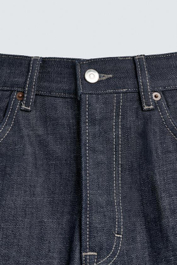 ZARA ДЖИНСЫ BALLOON FIT, ТЕМНО-СИНИЙ/БЕЛЫЙ