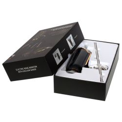 GAEM Электронный Винный Аэратор с Вакуумником (чёрно-серый металлик), L6 W13,2 H15,6 см