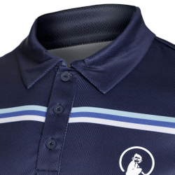 Мужское теннисное поло Quiet Please Ocean AOP Stripe Tournament Polo Men - Blue