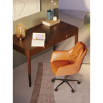 Стул на колесиках Bergenson Bjorn Allar, экокожа, рогожка, коричневый