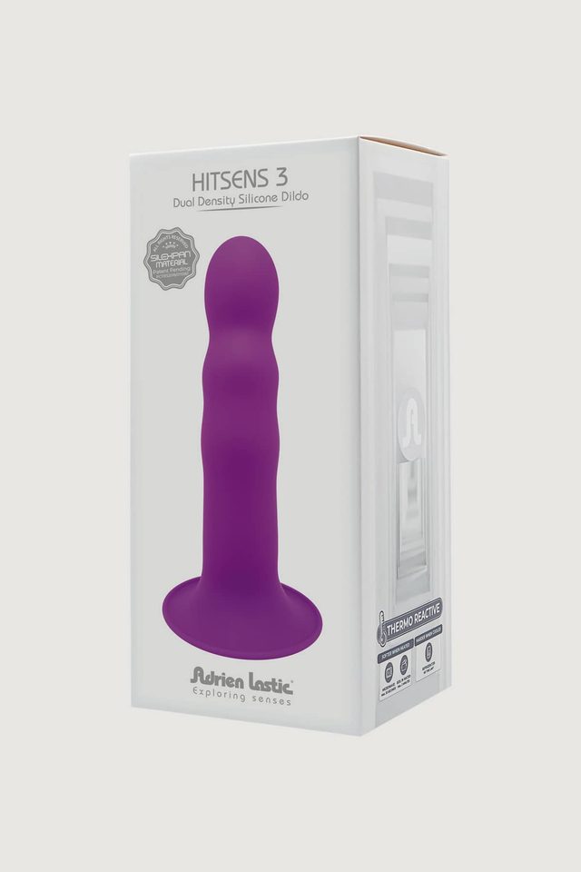 Дилдо на присоске с двойной плотностью HITSENS 03 LILA ADRIEN LASTIC DILDO DUAL DENSITY