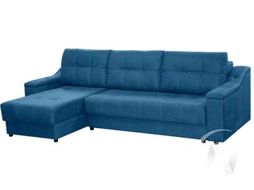 Диван угловой Мальта 3 (ДУ) левый Aqua 23 (синий)