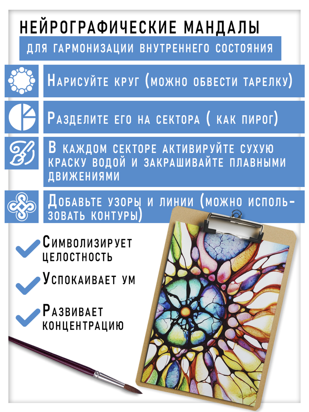 Набор красок для нейрографики и медитаций "PRO нейрографика" 20 цветов+ черный линер