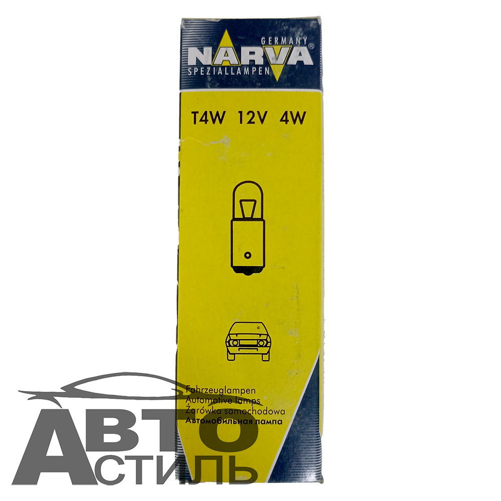 Автолампа  Р 12- 4  (T4W)  металл цоколь в повторитель поворотов и подсветку Narva (17131)
