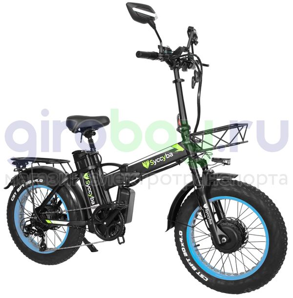 Электровелосипед Syccyba F10 Pro Dual 48V/23Ah (полный привод) - Синий обод фото 111 №2 222