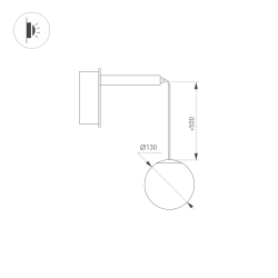 Светильник SP-BEADS-WALL-HANG-R130-6W Day4000 (BK-GD, 180 deg, 230V) (Arlight, IP20 Металл, 3 года) 037065