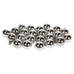 Новогодние шары 4 см (набор 24 шт) "Глянец", серебро (Серпантин)