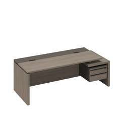 Стол руководителя с кабель-каналами с тумбой подвесной 2-ящичной с замком правый РС 116 ДЧ/ЛС