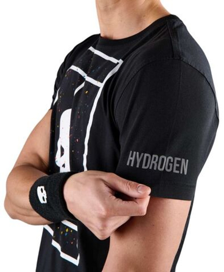 Мужская теннисная футболка Hydrogen Court Cotton T-Shirt - black paint