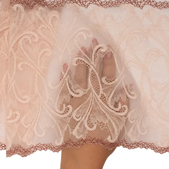 Кружево эластичное серебристый пион/кант 21 см