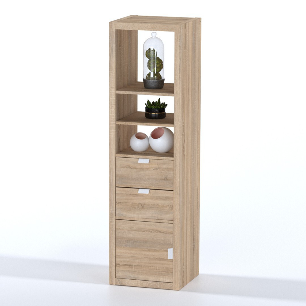 Стеллаж Фора 4Л, размеры: 147*42*38см, цвет: дуб беленый