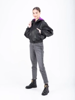 Куртка женская  кожаная оверсайз