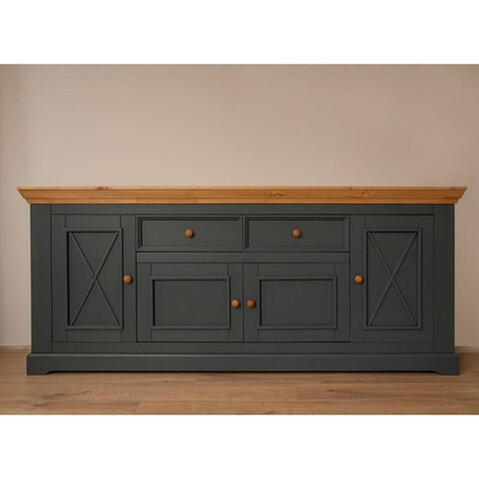 Комод «Форест» 4 двери 2 ящика серый 7012/бейц-масло