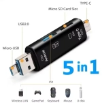 Картридер 5 в 1 Usb 2.0 ТипC/Usb/Micro/TF OTG