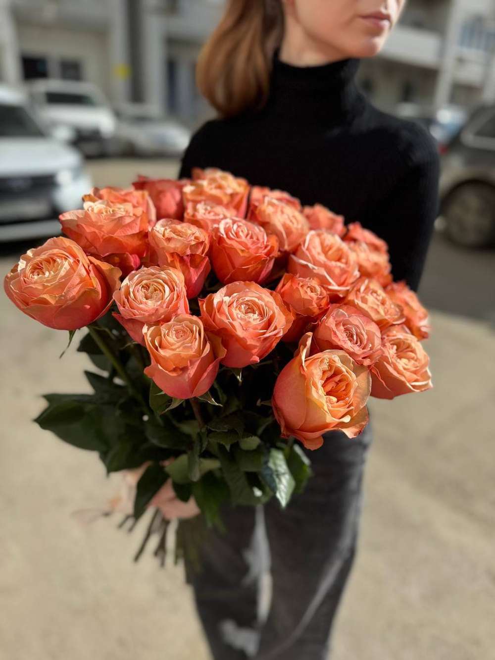 Букет "Персиковый джем" 25 шт.