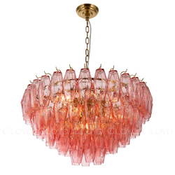 Люстра Cloyd CALCUTTA C6 / Ø60 см - латунь - розов.стекло (арт.11684)