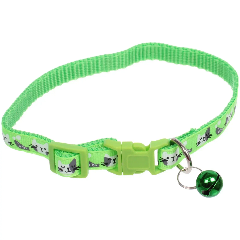 Ошейник с колокольчиком 1*19-32см «Zoo City-Котик» микс цветов (минивложение 12шт)