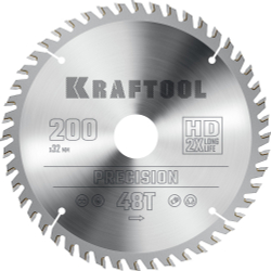 KRAFTOOL Precision, 200 х 32 мм, 48Т, пильный диск по дереву (36952-200-32)