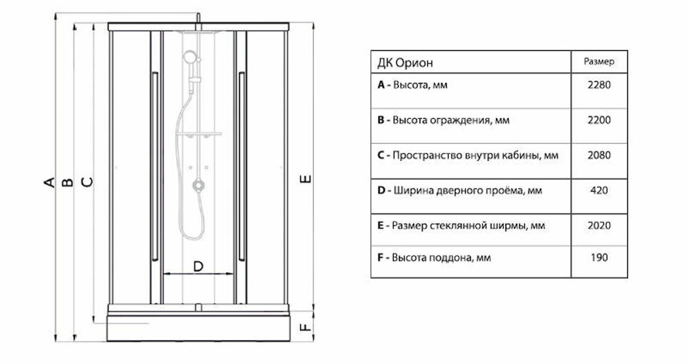 Душевая кабина Орион 90*90 (ЭКО-Белый)