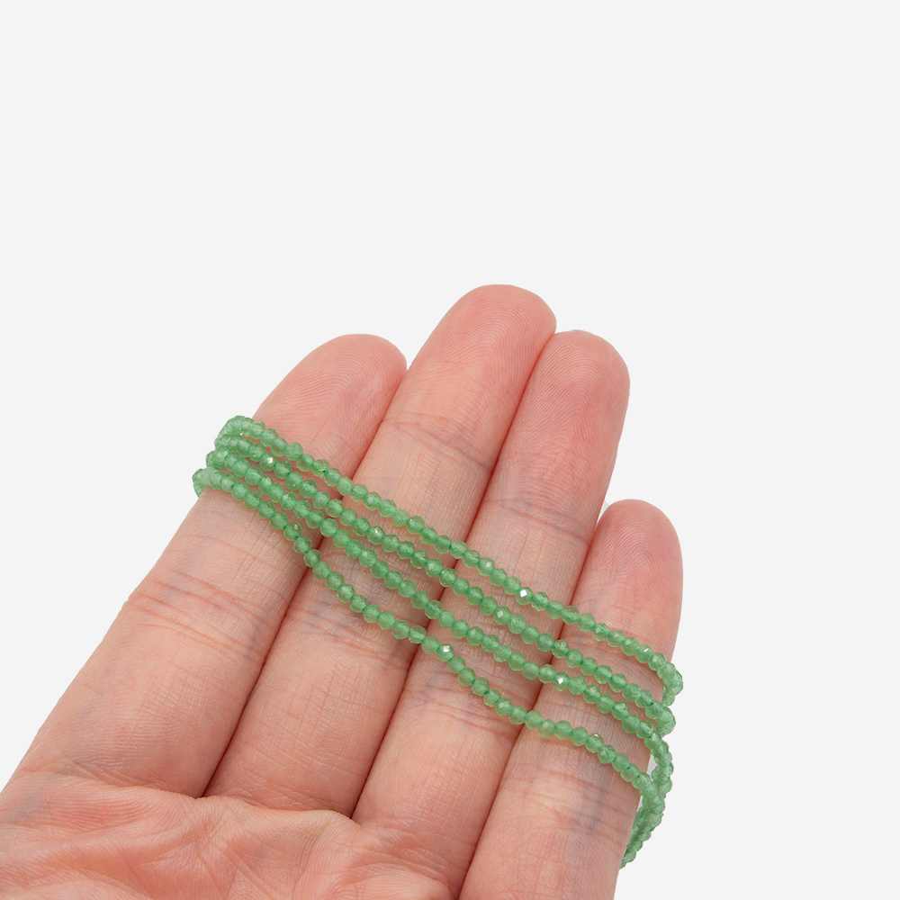 Селенит (имитация), оттенок "Яблоко" 2мм, шар, микроогранка