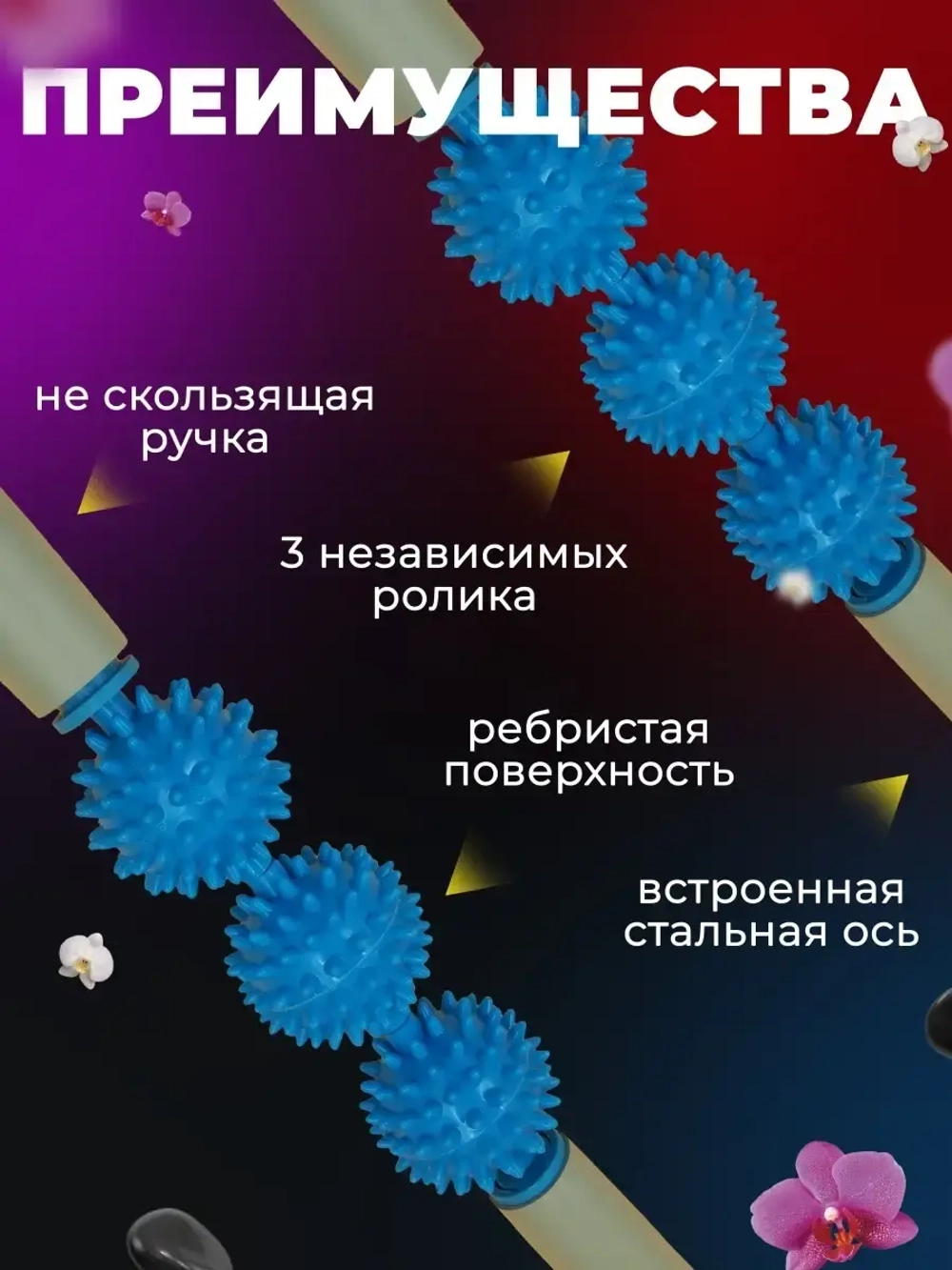 Массажер для тела антицеллюлитный ручной роликовый