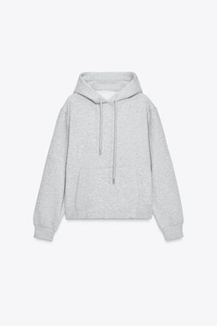 ZARA БАЗОВОЕ ХУДИ, СЕРЫЙ МЕЛАНЖ