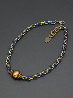 HMG 1332 Enamel chain 0,8cm blue чокер 1cm арт.1350