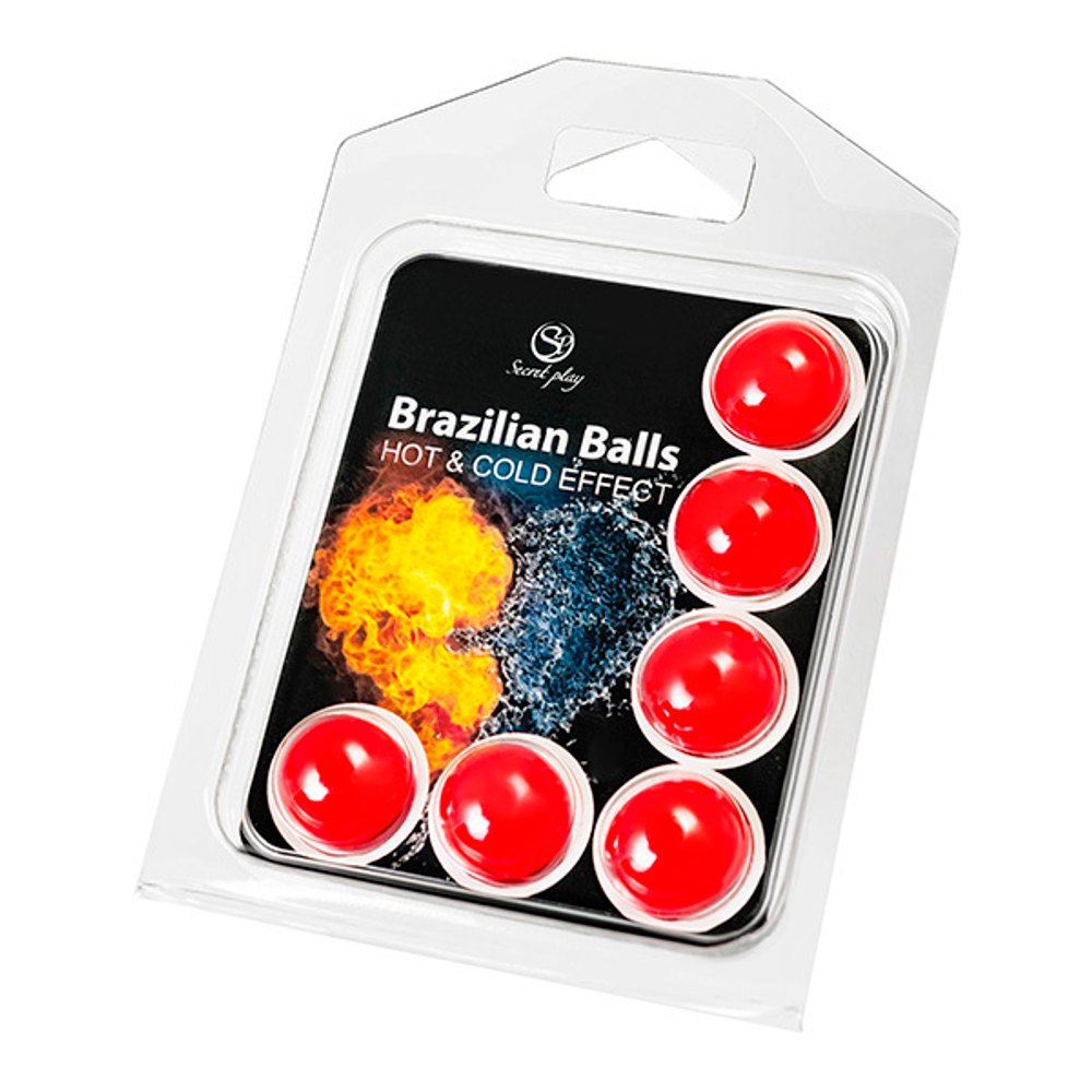 Набор из 6 шариков с массажным маслом и охлаждающим и разогревающим эффектом Secret Play Brazilian Balls