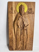 Освященная Икона Святого Ильи Муромца 27х14 см из дуба