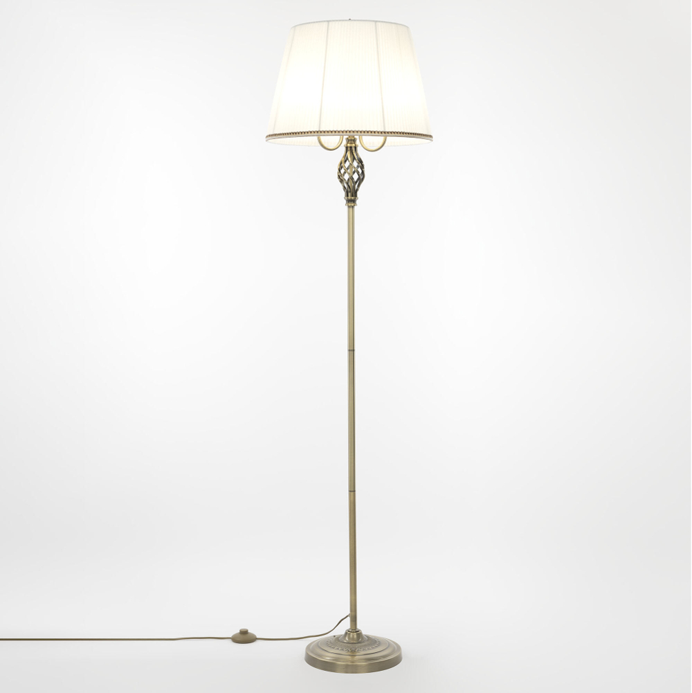 Citilux Вена CL402930 Торшер бронза с белым абажуром