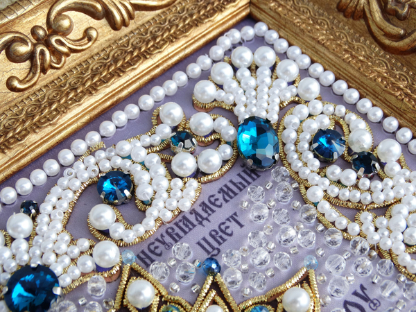 ЖС-11-ЗЛ Набор для вышивания хрустальными камнями Богородица Неувядаемый цвет (лазурный)