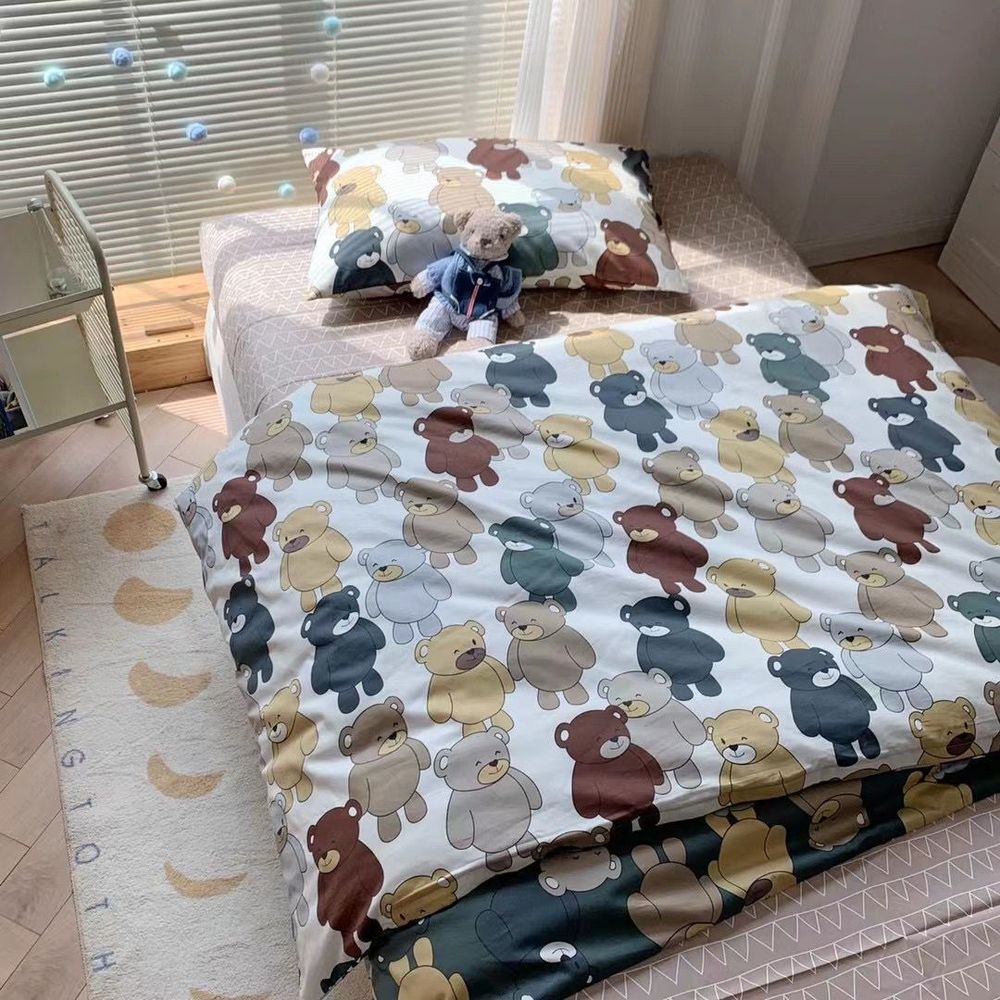 ZEPHYR HOME Постельное белье Полуторка Египетский хлопок белый мишки