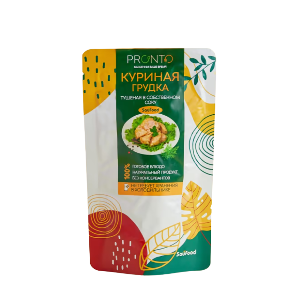 Куриная грудка тушеная в собственном соку SauFood Pronto 150 гр