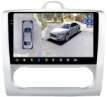 Магнитола для Ford Focus 2 2004-2011 (климат) - FarCar BX003M-360 монитор 9.5" 2K QLED на Android 13, Быстрая, CarPlay, 4G SIM-слот, 4 камеры в комплекте
