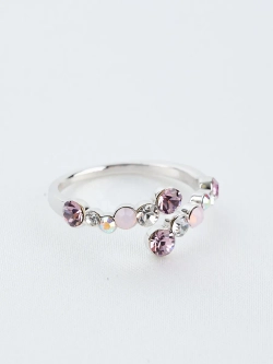 Кольцо Млечный путь с розовыми кристаллами Swarovski