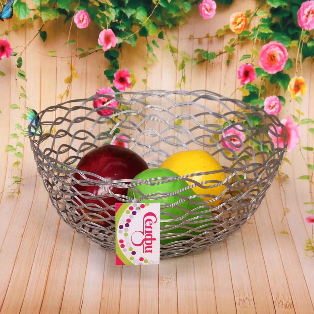 Фруктовница «Brownie» 26*11см волна серая