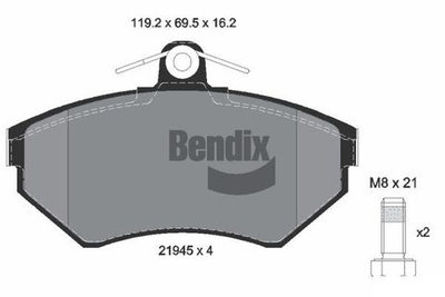 BENDIX Braking - BPD1134-BEN - Brake Pad Set, disc brake