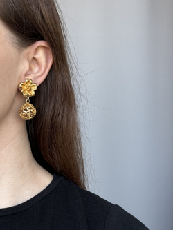 Клипсы Цветы с подвесками Sonia Rykiel