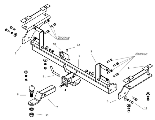 Фаркоп Бизон на Haval F7/F7x, 2019-2024 (паспорт и сертификат в комплекте)(без электрики) FA 1000-E