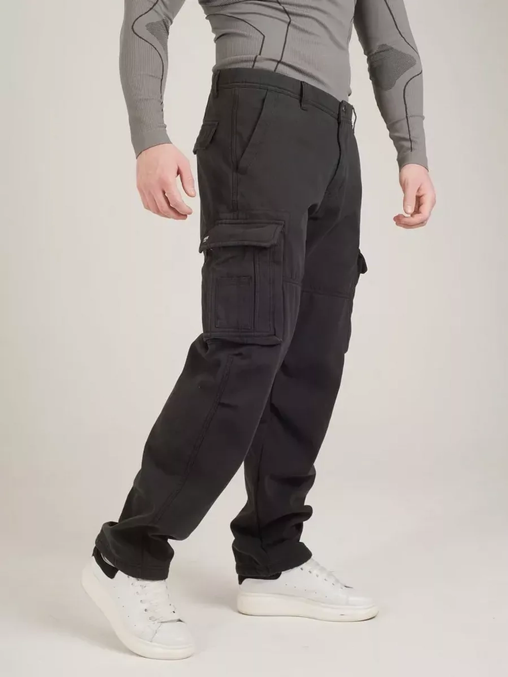 Брюки Restart на флисе черные